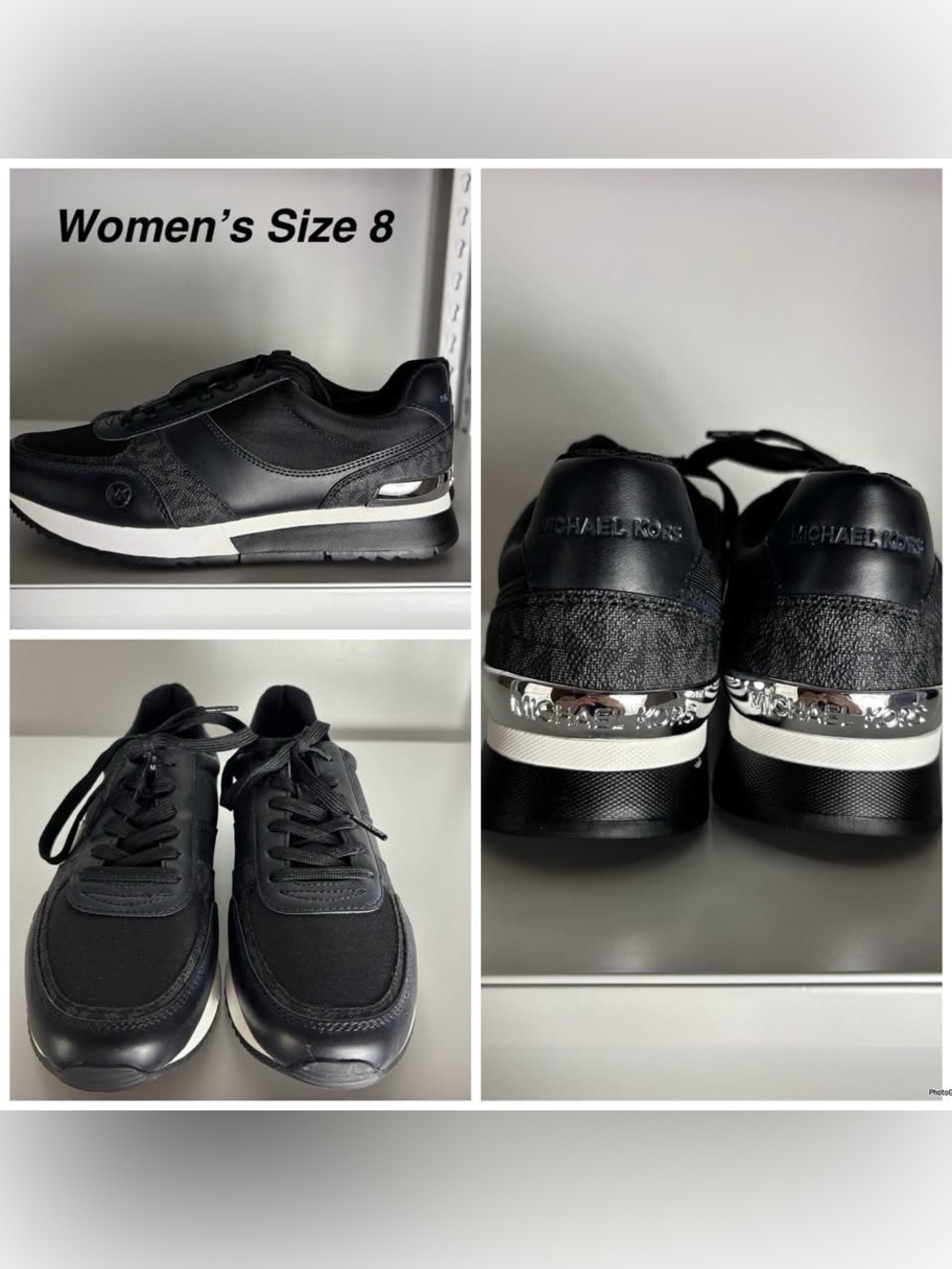 Michael Kors Black and Silver Low-Top Women's Sneakers